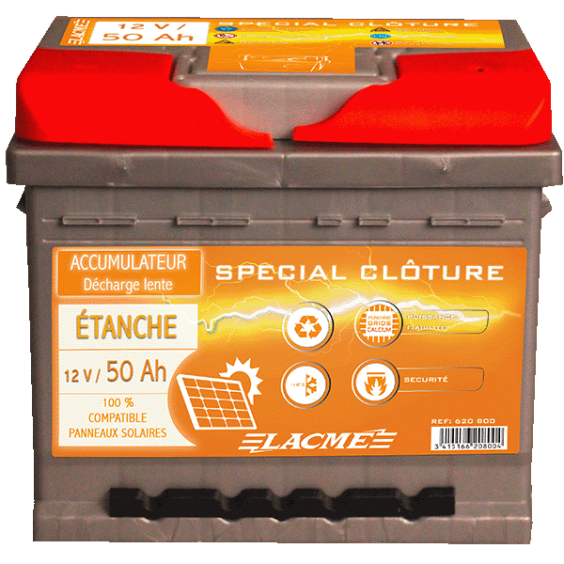 Accu 12V/50 Etanche+Pl Epaisse