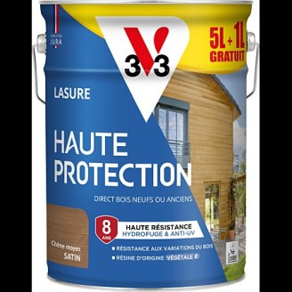 Lasure extérieure chêne moyen satin 5L+ 20% gratuit