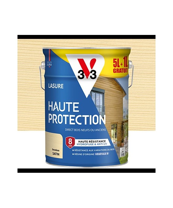Lasure extérieure incolore satin 5L+ 20% gratuit