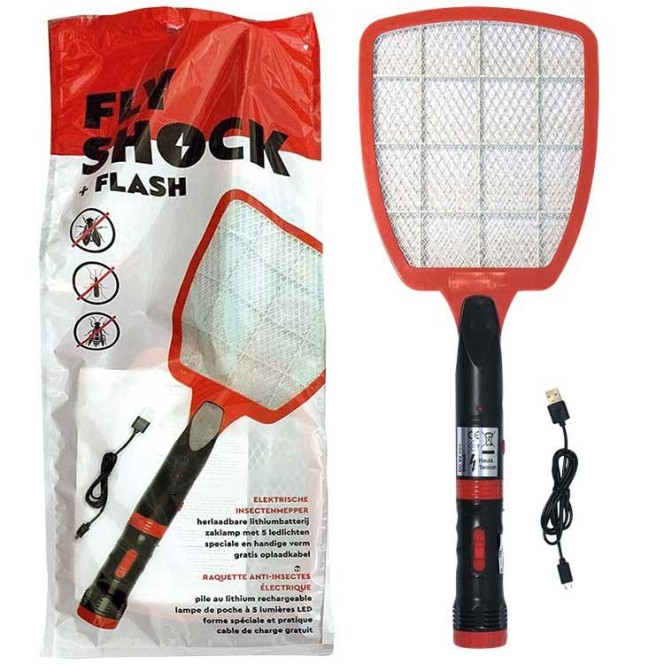 Raquette anti-insectes avec lampe torche Raquette anti-insectes avec lampe torche