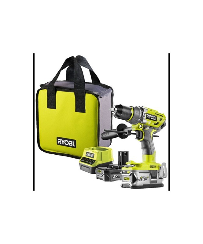 Perceuse-visseuse à percussion Brushless 18V ONE+ et 2 Batteries Lithium (1 x 2.0 Ah et 1 x 5.0 Ah) Perceuse-visseuse à percussion Brushless 18V ONE+ et 2 Batteries Lithium (1 x 2.0 Ah et 1 x 5.0 Ah)