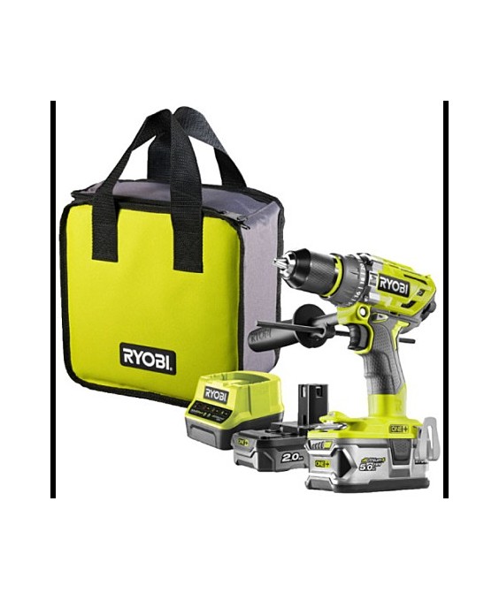 Perceuse-visseuse à percussion Brushless 18V ONE+ et 2 Batteries Lithium (1 x 2.0 Ah et 1 x 5.0 Ah)