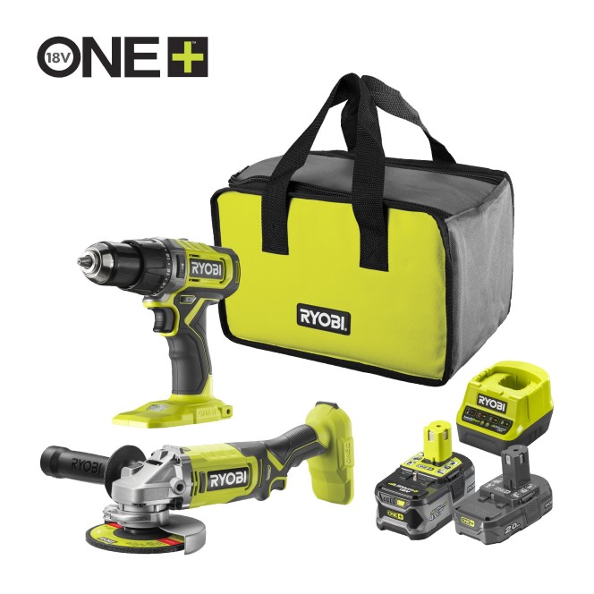 Perceuse-visseuse à percussion 18V ONE+™ + meuleuse Perceuse-visseuse à percussion 18V ONE+™ + meuleuse