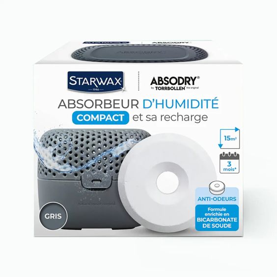 Absorbeur d'humidité Absodry compact avec tablette anti-odeur