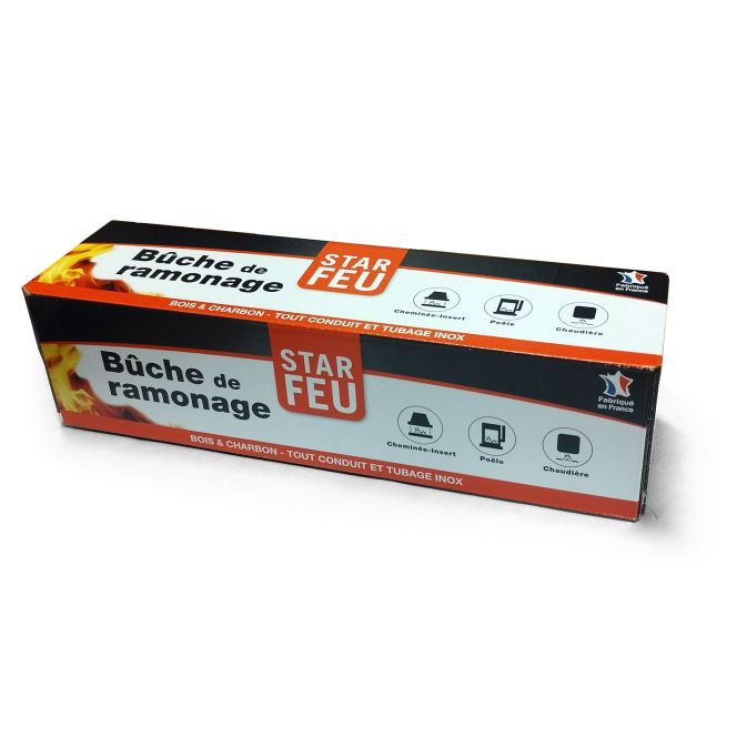 Bûche de ramonage avec certificat d'assurance - STARFEU Bûche de ramonage avec certificat d'assurance - STARFEU