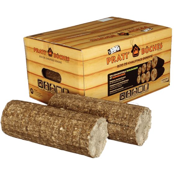 Bûches Compressées de jour - lot de 8 - Prati'Bûches