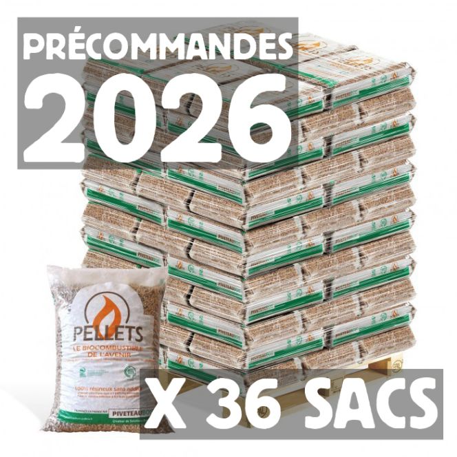 Pellets Piveteau Bois DIN+ Précommandes Hiver 2026 - Demi palette