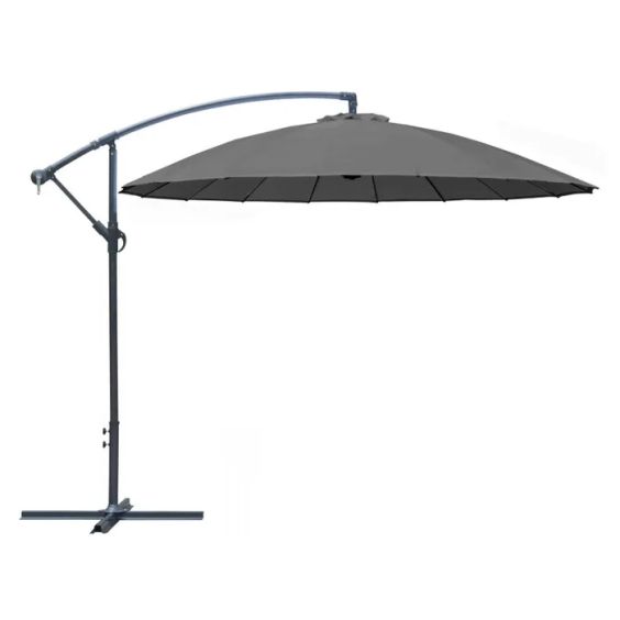 Parasol aluminium fibre pagode gris - Grosfillex