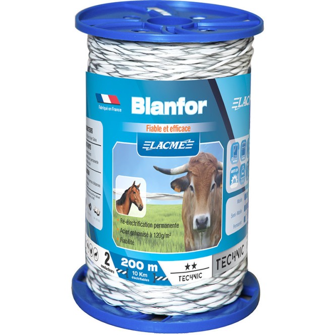 Fil de clôture électrique Blanfor - 200 m - LACME