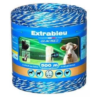 Fil de clôture électrique Extrableu - Bobine 500 m - LACME