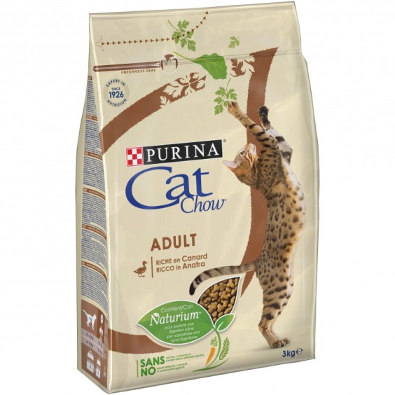 Croquettes chat adulte riche en canard - 3 kg - CAT CHOW