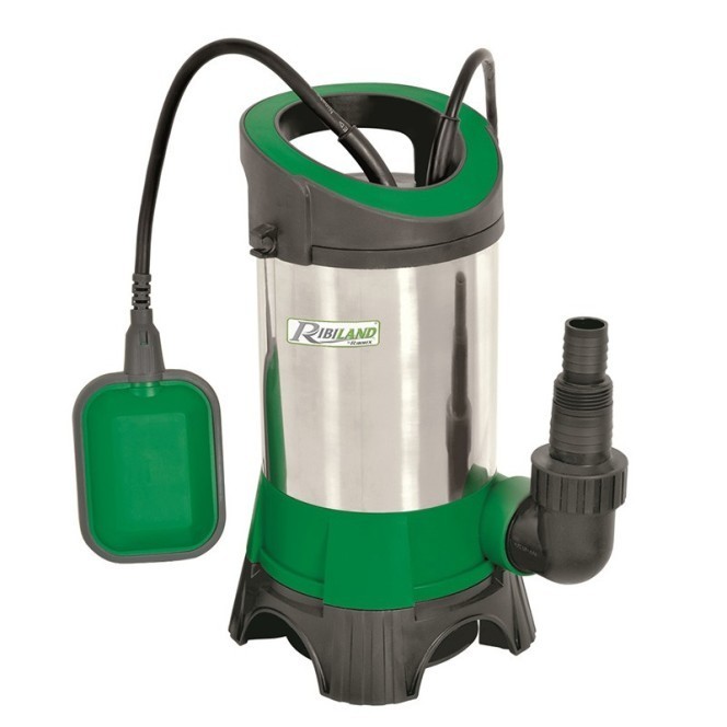 Pompe vide-cave eaux chargées - 900W inox avec flotteur - RIBILAND