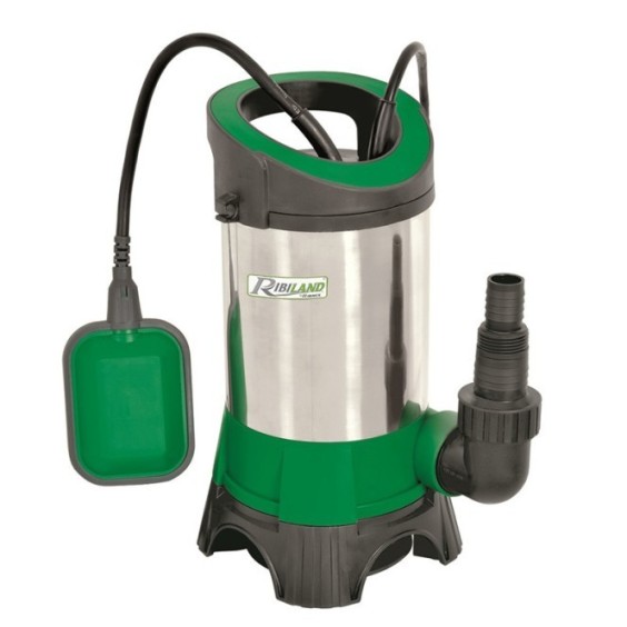 Pompe vide-cave eaux chargées - 900W inox avec flotteur - RIBILAND